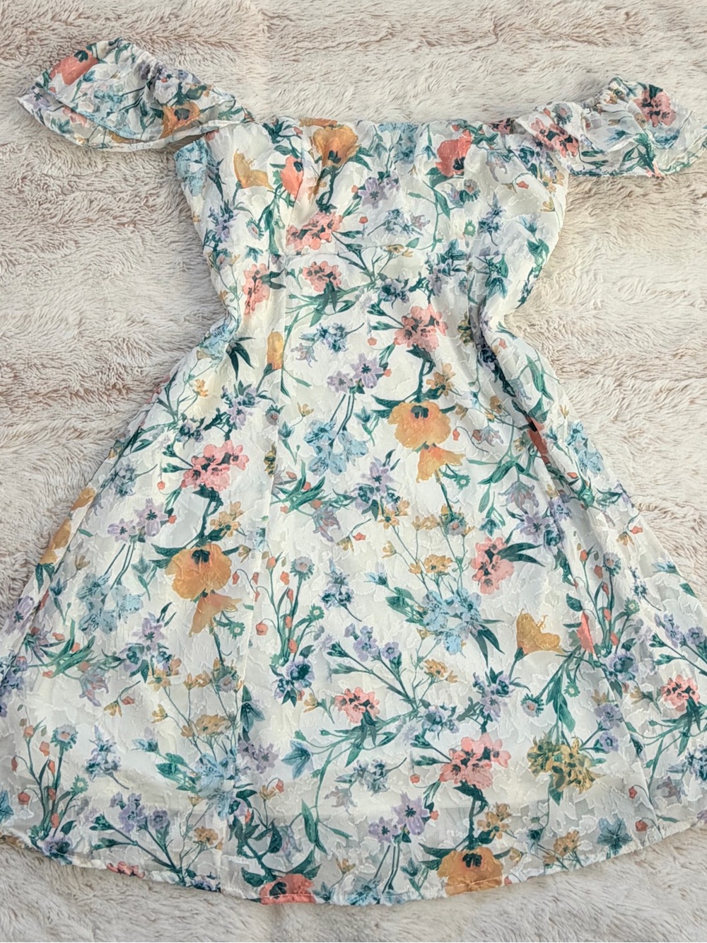 NWT Wild Fable Floral Jacquard Off Shoulder Mini Dress Cottagecore Fairy Garden